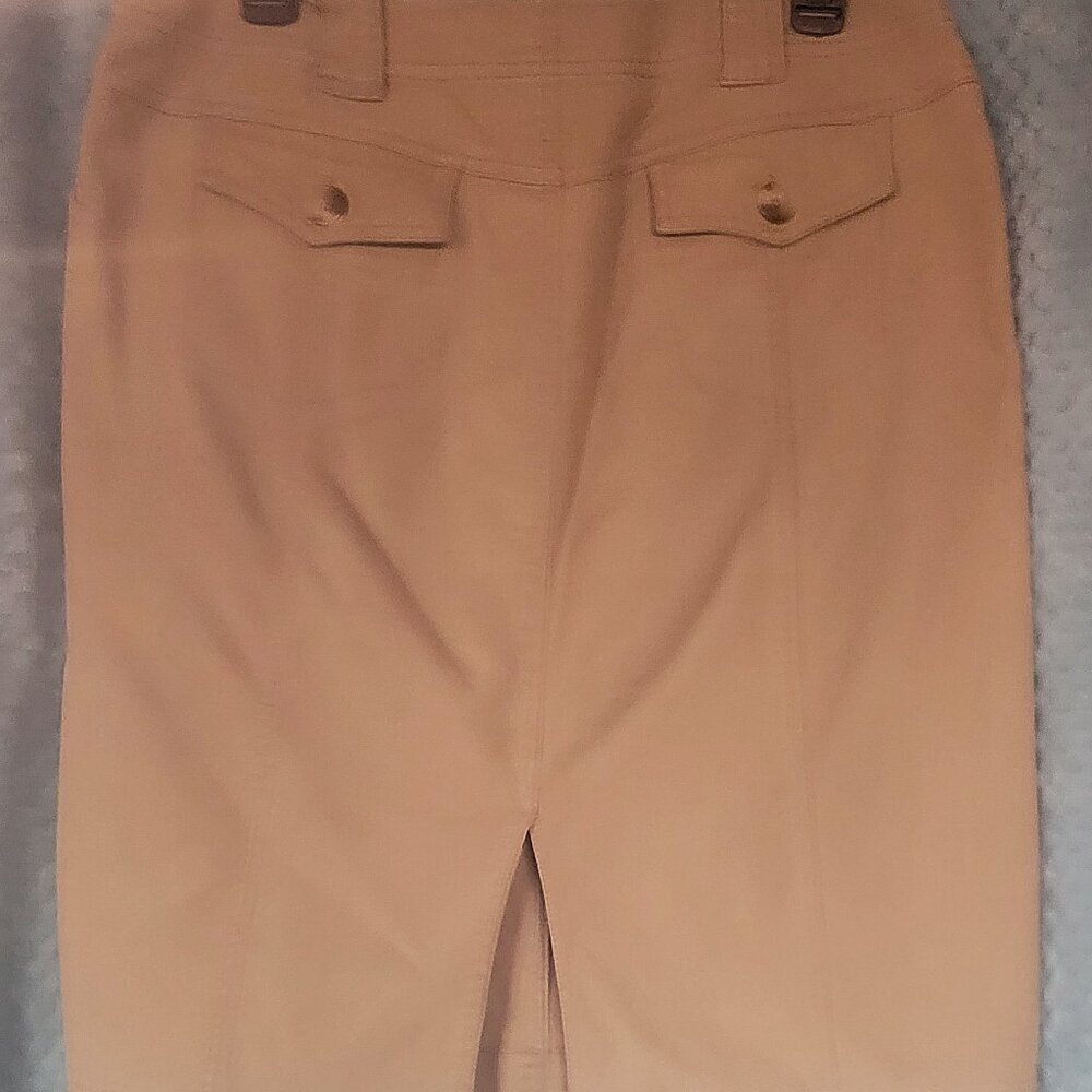Izaac Mizrahi Tan Cotton Canvas Skirt - Size 10 - Picture 3 of 7